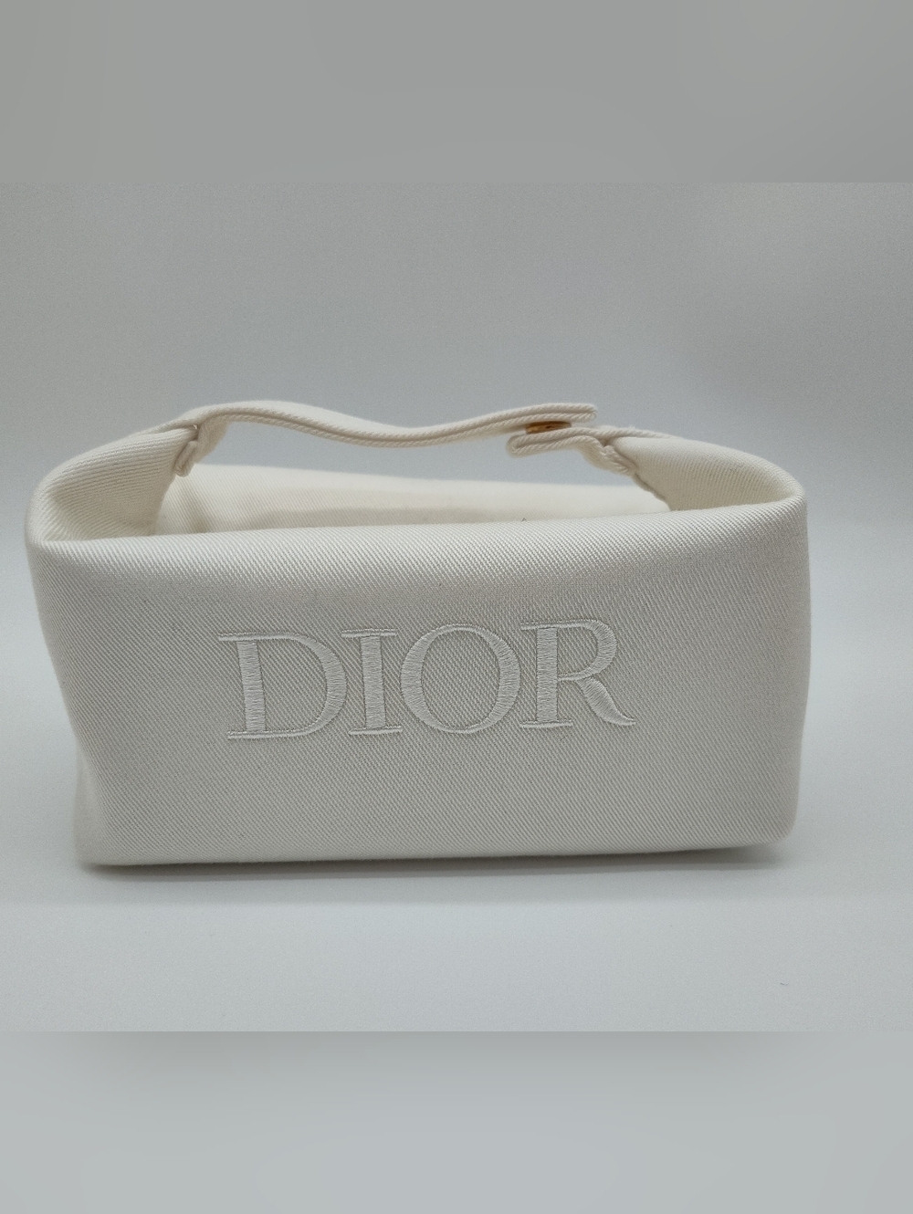 DIOR Beauty White Canvas Trousse Pouch Zip Cosmetic Bag Box Gift Set NIB - Picture 6 of 9